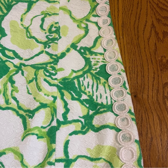 Lilly Pulitzer Mila Resort White & Green Heartbreaker Lace Detail Shift Dress - Picture 6 of 14